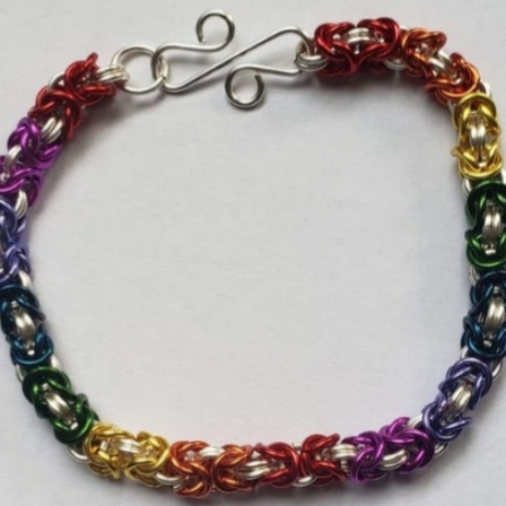 Rainbow Byzantine Chainmaille Bracelet